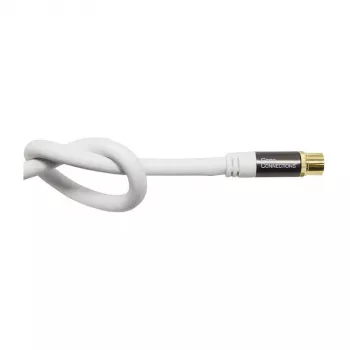 Good Connections SmartFLEX SAT antenas kabelis, IEC/Coax leņķa spraudnis pret ligzdu, apzeltīts, četrkārši ekranēts, 120 dB, balts, 1 m (GC-M2061)