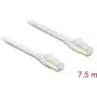 Delock RJ45 Flat Patch Cable Cat.8.1 U/FTP līdz 40 Gbps 7,5 m Balts (81029)