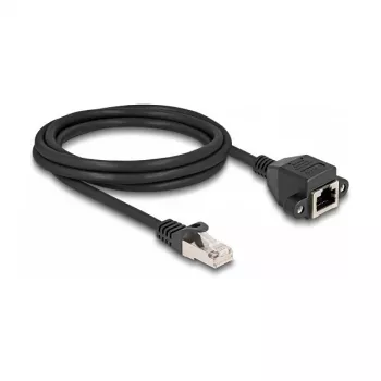 Delock RJ50 pagarinājuma kabelis vīrietis-sieviete S/FTP 2 m melns