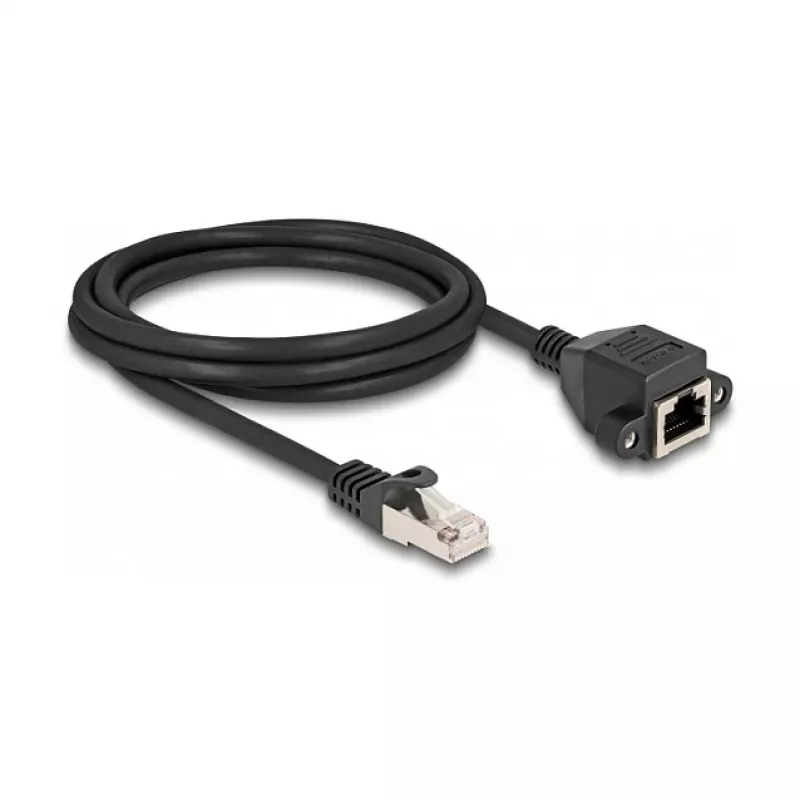Delock RJ50 pagarinājuma kabelis vīrietis-sieviete S/FTP 2 m melns