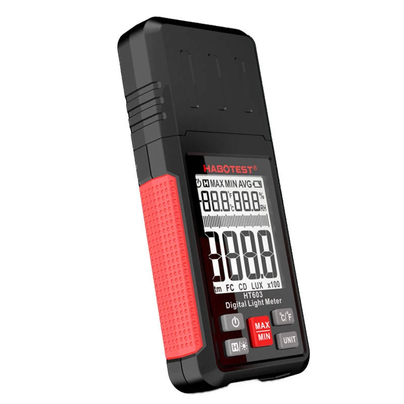 HABOTEST HT603 Digitālais gaismas mērītājs ar temperatūras un mitruma mērīšanu