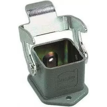 HARTING Han® 3 A Surface Mount Housing, Die-cast Aluminium, Dust Grey, Single Lever Locking, M20 Cable Entry, IP65/IP67