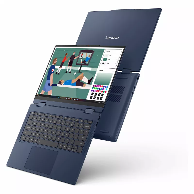 Lenovo IdeaPad 5 2-in-1 14IPH11 Copilot+ PC 83UG002BGE 2-in-1 klēpjdators, 14 collu WUXGA IPS skārienjūtīgs, Intel Core Ultra 7 355, 16GB DDR5, 512GB SSD, Windows 11 Home, vācu tastatūra