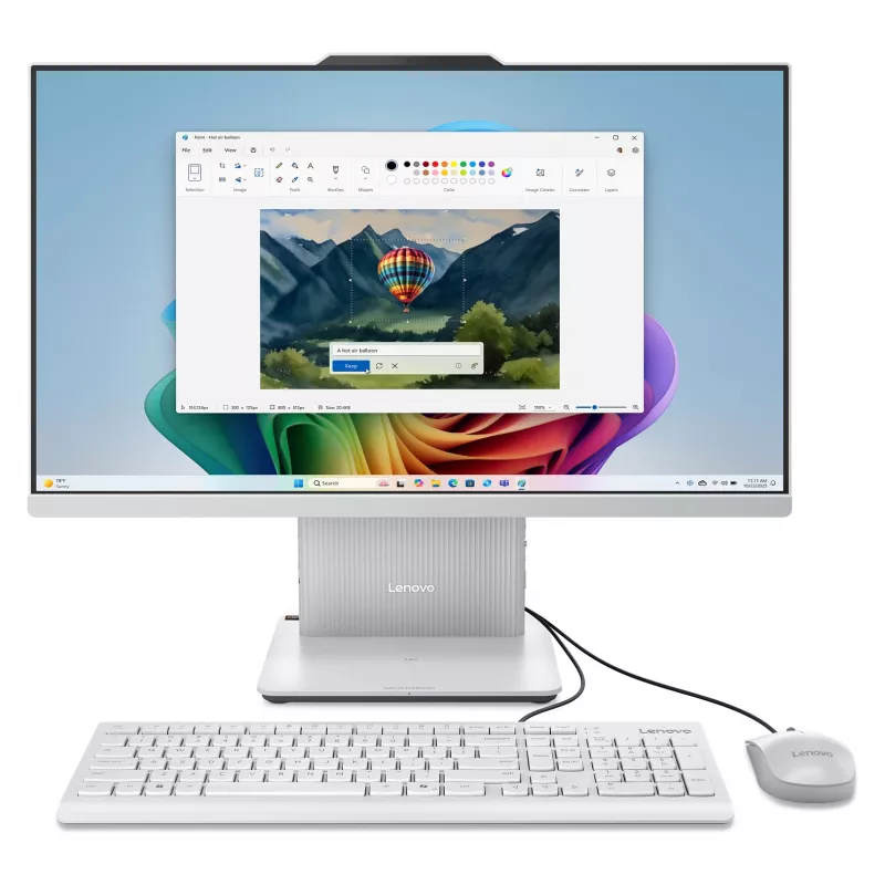 Lenovo IdeaCentre AIO 24AKP10 All-in-One PC, AMD Ryzen 5 7530U, 23,8 collu Full HD IPS, 16GB RAM, 1TB SSD, Windows 11 Home, Melns