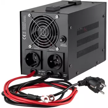 KEMOT PROsinus-800 Nepārtrauktās barošanas avots 800VA/500W Tīrs sinusoidāls vilnis 12V 230V Melns