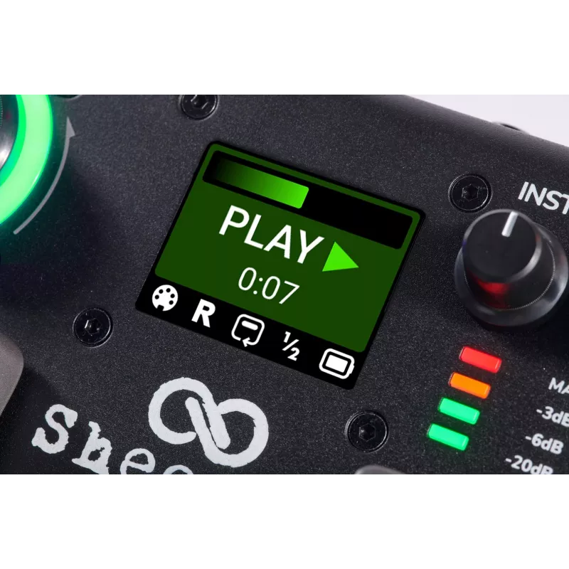 Sheeran Looper+ by HeadRush - Looper un vokāla procesors ar 2 stereo cilpas trasēm, 4 stundu ierakstu, 128 atmiņām, vokāla efektiem, 32-bit float audio