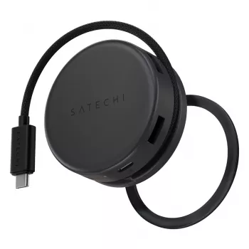 Satechi On-the-Go 7-in-1 Multiport Adapter USB-C Hub ar 100W PD, 2x USB-A, HDMI 4K, Ethernet, SD/MicroSD karšu lasītājs - Space Gray