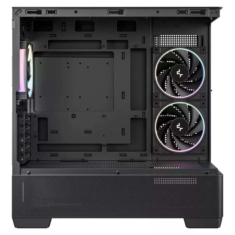 DeepCool CG380U Mid-Tower korpuss, rūdīts stikls, 3x 120mm ARGB ventilatori, melns