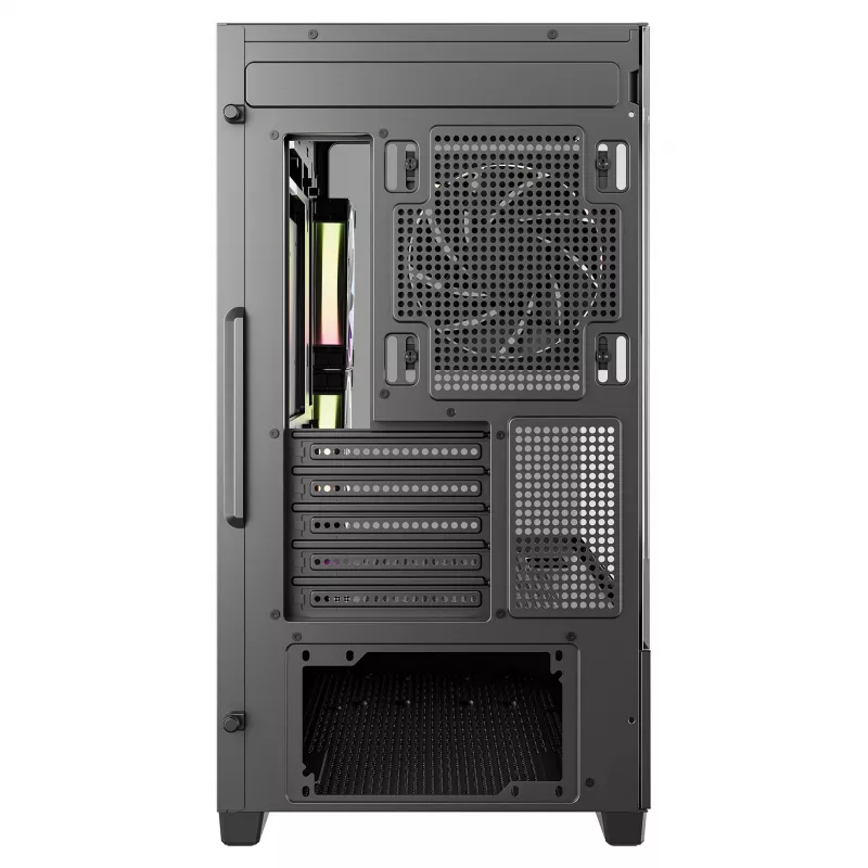DeepCool CG380U Mid-Tower korpuss, rūdīts stikls, 3x 120mm ARGB ventilatori, melns