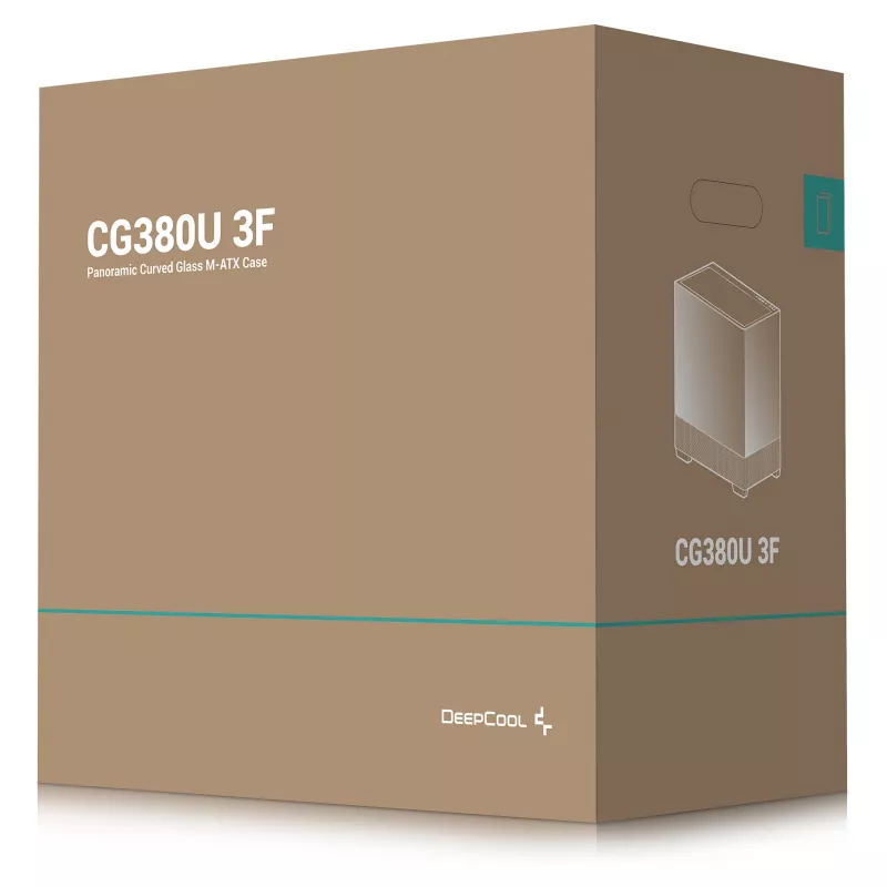 DeepCool CG380U Mid-Tower korpuss, rūdīts stikls, 3x 120mm ARGB ventilatori, melns