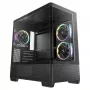 DeepCool CG380U Mid-Tower korpuss, rūdīts stikls, 3x 120mm ARGB ventilatori, melns