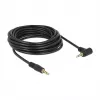 Delock 3.5 mm 4 kontaktu stereo jack audio kabelis, vīrišķais uz vīrišķo, leņķveida, 5 m, melns