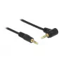 Delock 3.5 mm 4 kontaktu stereo jack audio kabelis, vīrišķais uz vīrišķo, leņķveida, 5 m, melns