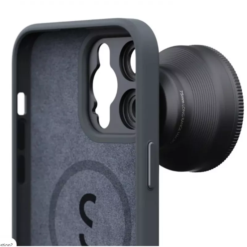 ShiftCam LensUltra aizmugurējais vāciņš ar objektīva stiprinājumu iPhone 14 Pro Max, MagSafe, melns
