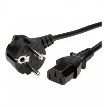 Synergy 21 Strāvas kabelis 230V CEE 7/7 Schuko Kontaktdakša uz IEC-C13 Ligzdu 1m Melns