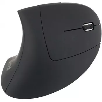 Equip 245110 Vertikāla ergonomiska bezvadu pele - labās rokas lietotājiem - 2,4 GHz - USB uztvērējs - Melna