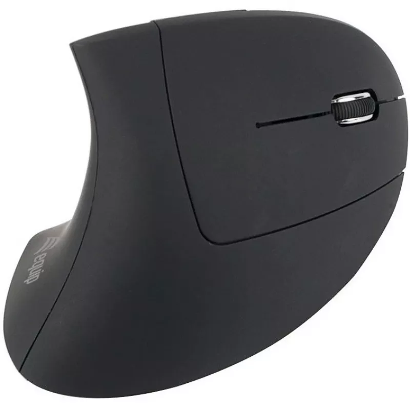 Equip 245110 Vertikāla ergonomiska bezvadu pele - labās rokas lietotājiem - 2,4 GHz - USB uztvērējs - Melna