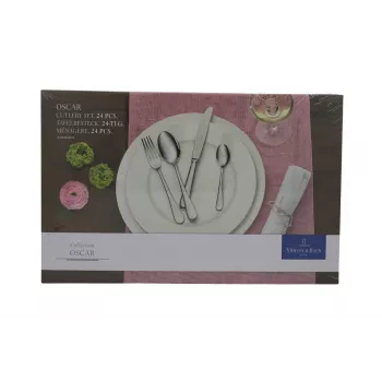 Villeroy & Boch Oscar 24-detaļu galda piederumu komplekts, 18/10 nerūsējošais tērauds, pulēts