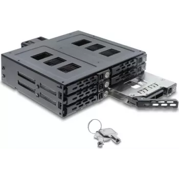 Delock 5.25 inch Wechselrahmen 6 x 2.5 inch SATA vai SAS HDD / SSD ar slēdzeni