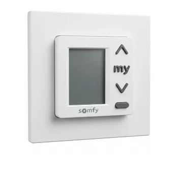 SOMFY Chronis Uno 50 digitālais laika slēdzis žalūzijām un rullo žalūzijām, 50x50mm, tīri balts (RAL 9010), 230V
