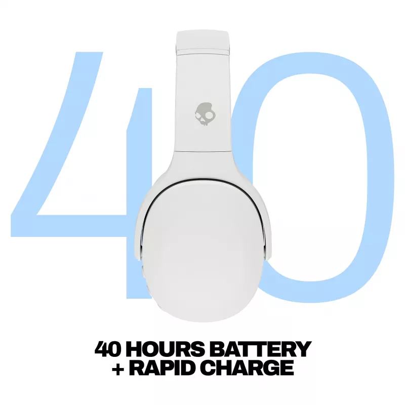 Skullcandy Crusher Evo bezvadu austiņas ar Sensory Bass, Bluetooth 5.0, 40 stundu akumulators, balta
