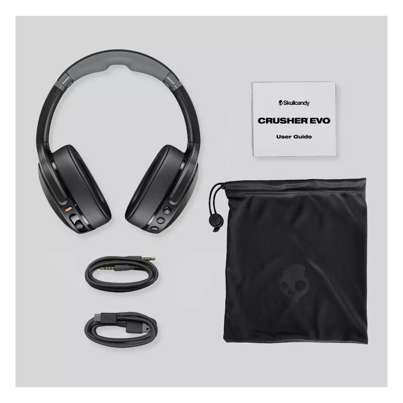 Skullcandy Crusher Evo bezvadu austiņas ar Sensory Bass, Bluetooth 5.0, 40 stundu akumulators, balta