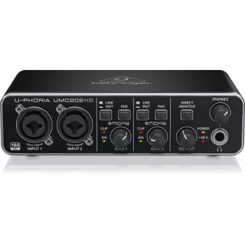 Behringer UMC202HD USB Audio Interfeiss ar MIDAS priekšpastiprinātājiem