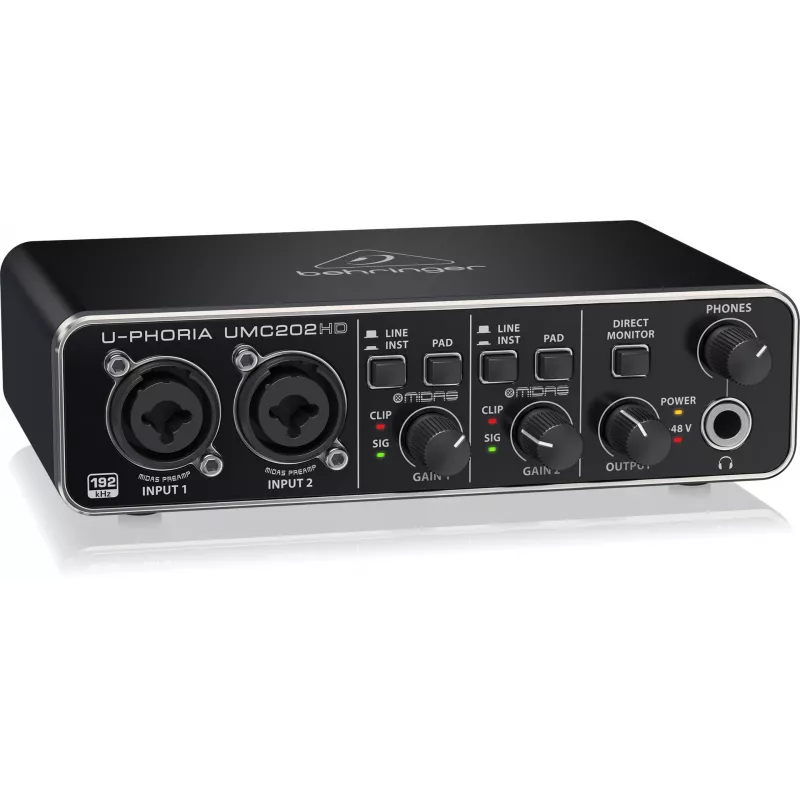 Behringer UMC202HD USB Audio Interfeiss ar MIDAS priekšpastiprinātājiem