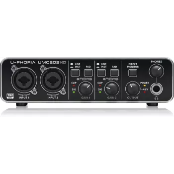 Behringer UMC202HD USB Audio Interfeiss ar MIDAS priekšpastiprinātājiem