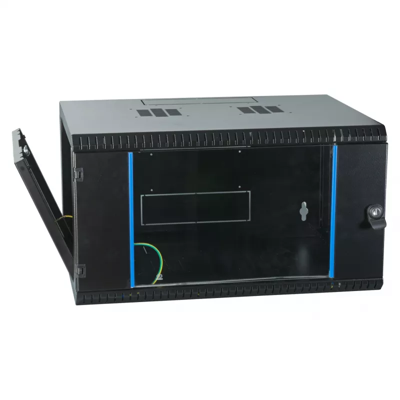 EFB-ELEKTRONIK 19 collu sienas korpuss 6U, fiksēts, 1-daļīgs, RAL 9005 spīdīgi melns, dziļums 450 mm (691706VTS.45)