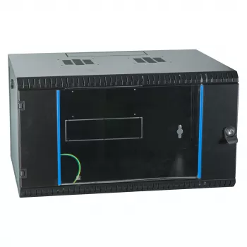 EFB-ELEKTRONIK 19 collu sienas korpuss 6U, fiksēts, 1-daļīgs, RAL 9005 spīdīgi melns, dziļums 450 mm (691706VTS.45)