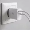 3MK FlowPower 30W USB-A USB-C PD 3.0 QC 4+ sienas lādētājs balts
