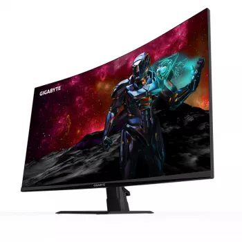 GIGABYTE GS32QC 31.5 collu QHD izliekts spēļu monitors - 2560 x 1440, 1500R, 165Hz, 1ms, 300 cd/m², FreeSync Premium, HDR Ready, HDMI 2.0, DisplayPort 1.4