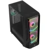 Aerocool NightHawk Duo Midi-Tower, rūdīts stikls - melns