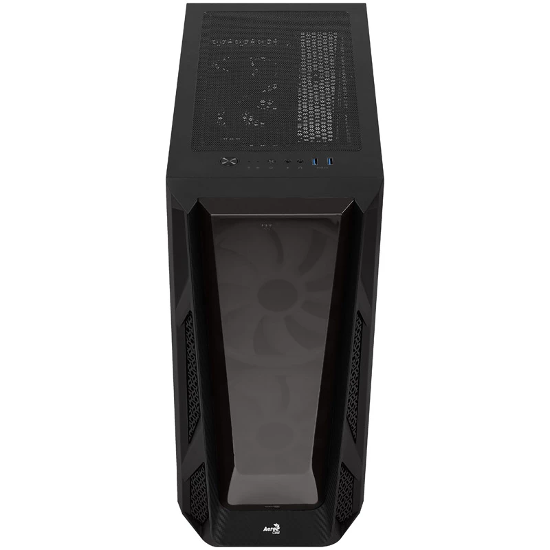 Aerocool NightHawk Duo Midi-Tower, rūdīts stikls - melns