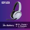 Sony INZONE H5 bezvadu spēļu austiņas, pāri ausīm ar mikrofonu, balta