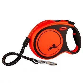 FLEXI XTREME L Izvelkamā suņu pavada ar lenti 8m - līdz 55kg Oranža