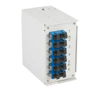 EFB-ELEKTRONIK DIN sliedes optiskās šķiedras sadales kārba OS2 G652D 12xSC Pigtail 6x SC-Duplex adapteris (BHS70223.12)
