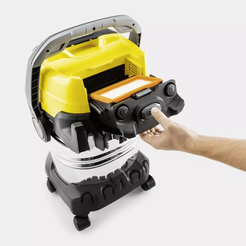Kärcher WD 7 Control P S 30/6/35/T Slapjās un sausās tīrīšanas putekļsūcējs, 1400 W, 30 L, Nerūsējošais tērauds