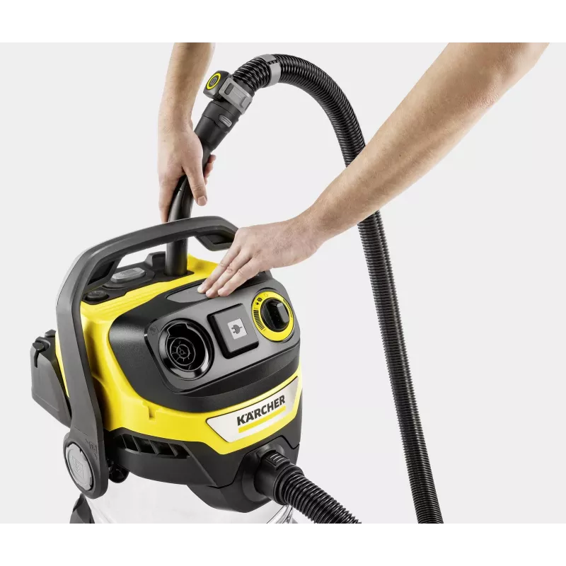 Kärcher WD 7 Control P S 30/6/35/T Slapjās un sausās tīrīšanas putekļsūcējs, 1400 W, 30 L, Nerūsējošais tērauds