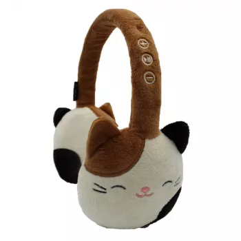 Lazerbuilt Squishmallows Cam the Cat Bluetooth austiņas bērniem - bezvadu austiņas ar mikrofonu, bērniem drošs skaļums (85dB), līdz 10h akumulators, USB-C, rozā/balta