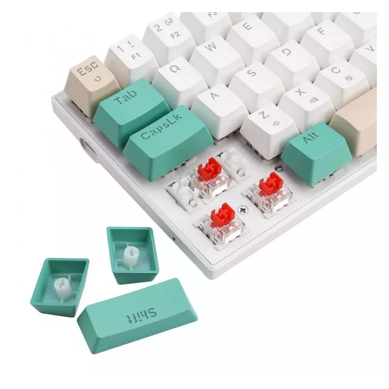 Defender VEXX GK-084 mehāniskā spēļu tastatūra, 75% izkārtojums, Outemu Red slēdži, balta