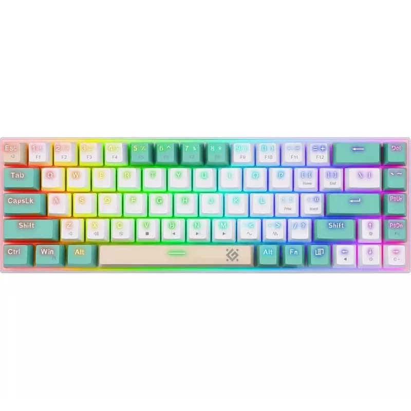 Defender VEXX GK-084 mehāniskā spēļu tastatūra, 75% izkārtojums, Outemu Red slēdži, balta