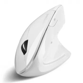 Perixx PERIMICE-813 W Bezvadu vertikālā ergonomiskā pele, optiskā, 2,4 GHz RF + Bluetooth, balta