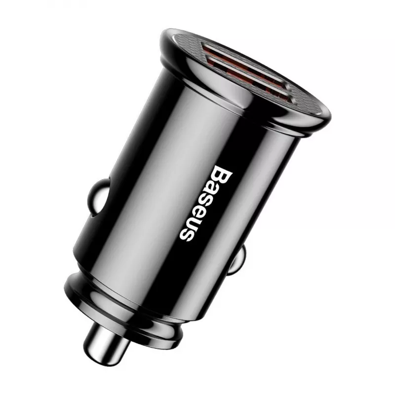 Baseus Circular 2xUSB QC3.0 5A 30W Auto lādētājs (Melns)