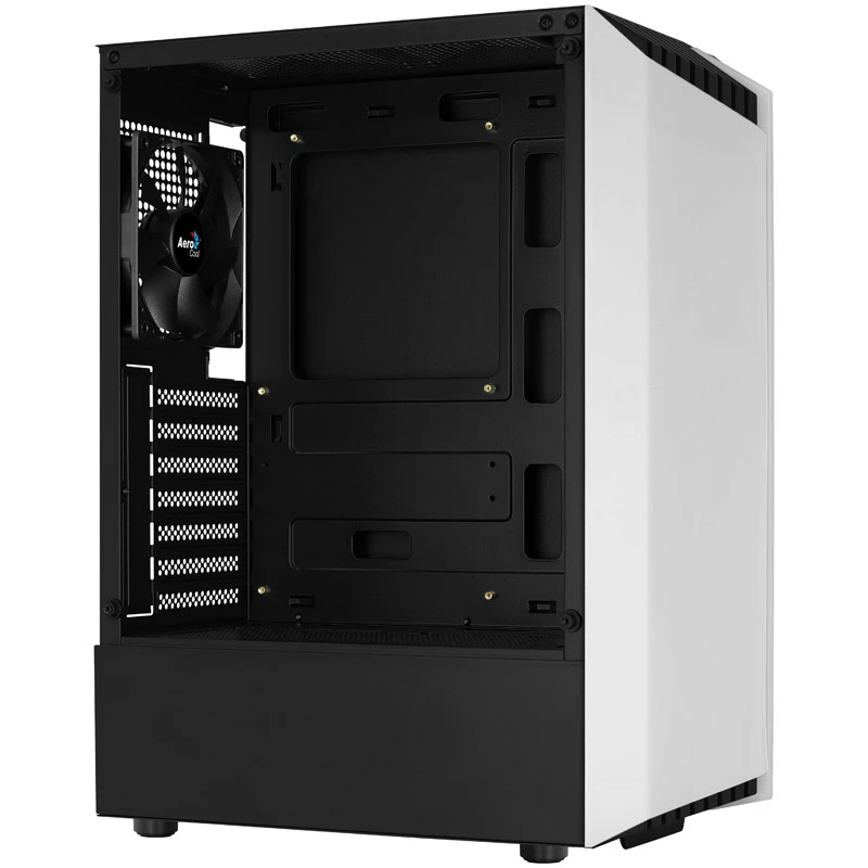 Aerocool Bionic V1 Midi-Tower, RGB, Rūdīts stikls - Melns/Balts