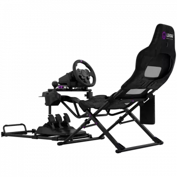 LORGAR FLEX RAF1 Sim Racing Cockpit Advanced, Salokāms, 150x72x113 cm Spēlēšanai, 38x72x126 cm Salocīts, Melns