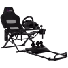 LORGAR FLEX RAF1 Sim Racing Cockpit Advanced, Salokāms, 150x72x113 cm Spēlēšanai, 38x72x126 cm Salocīts, Melns