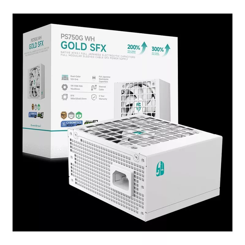 DeepCool PS750G WH 750W ATX 3.1 Full Modular 80 Plus Gold Barošanas bloks Balts