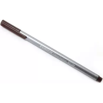 STAEDTLER triplus 334 Fineliner Pildspalva - Van Dyck Brūna - 0.3 mm Līnijas Platums - Ergonomiska Trīsstūrveida Korpuss - Metāla Apvalks Uzgalis - DRY SAFE